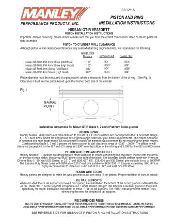 PISTON AND RING INSTALLATION INSTRUCTIONS