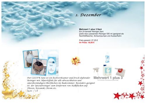 Adventskalender 2015 cleafin-onlineshop.com