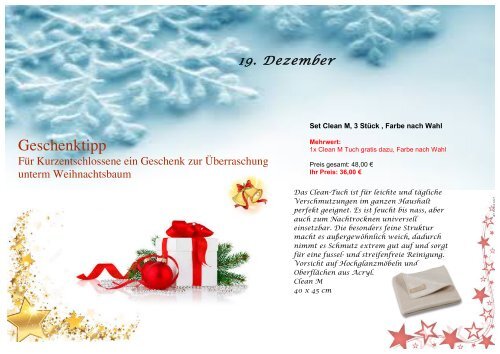 Adventskalender 2015 cleafin-onlineshop.com