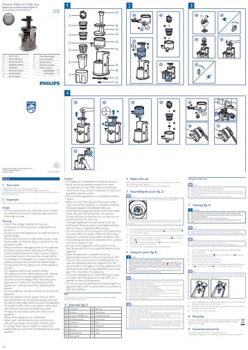 Philips Avance Collection Slow Juicer con funzione sorbetto - Istruzioni per l'uso - ELL