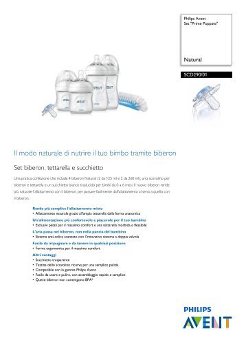 Philips Avent Set "Prime Poppate" - Scheda tecnica - ITA