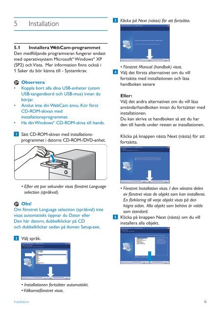 Philips Webcam - Istruzioni per l'uso - SWE