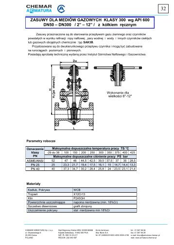 DN300 / 2” – 12” - CHEMAR ARMATURA Sp. z oo