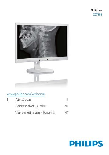Philips Brilliance Monitor LCD con Clinical D-image - Istruzioni per l'uso - FIN
