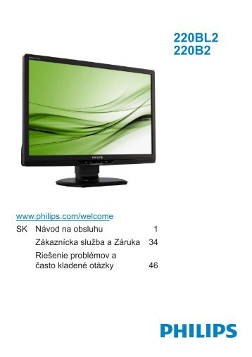 Philips Brilliance Monitor LED con base Ergo, USB, audio - Istruzioni per l'uso - SLK