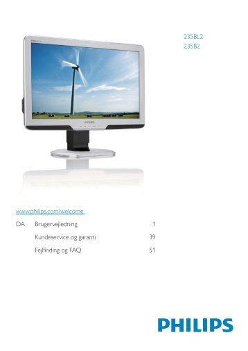 Philips Brilliance Monitor LCD con PowerSensor - Istruzioni per l'uso - DAN