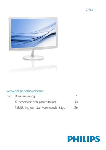Philips Monitor LCD - Istruzioni per l'uso - SWE