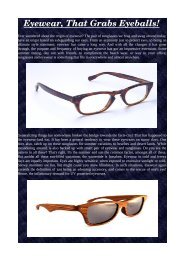 Eyewear - That Grabs Eyeballs!