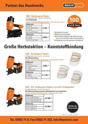 Reich Herbstaktion Kunststoffbindung