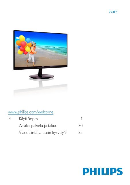 Philips Monitor LCD con SmartImage Lite - Istruzioni per l'uso - FIN