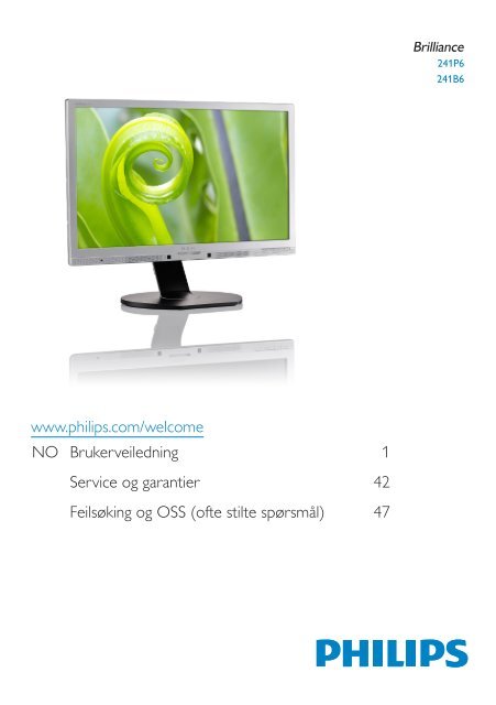 Philips Brilliance Monitor LCD con retr. LED - Istruzioni per l'uso - NOR