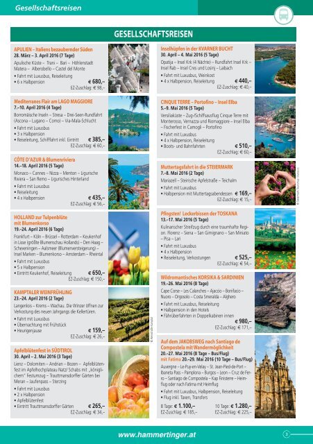 Reiseprogramm 2015-2016