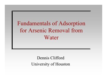 Fundamentals of Adsorption for Arsenic Removal from Water