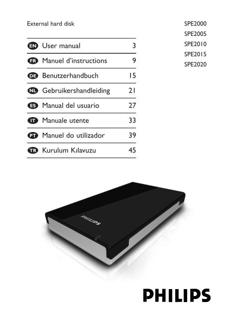 Philips Hard disk esterno - Istruzioni per l'uso - POR