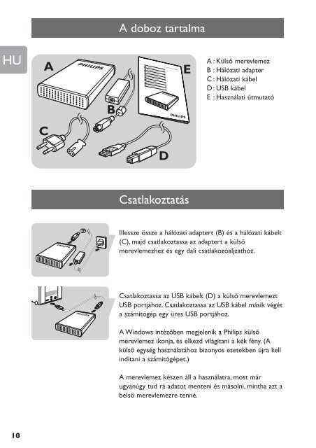 Philips Hard disk esterno - Istruzioni per l'uso - NOR