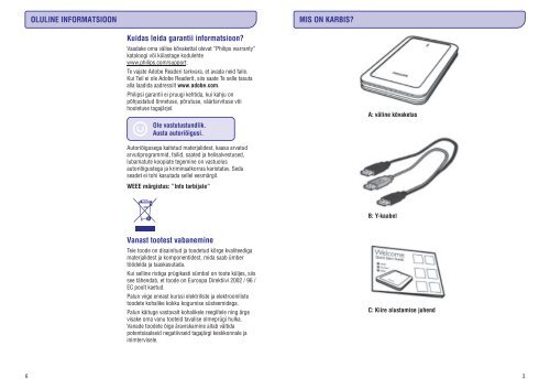 Philips Hard disk esterno - Istruzioni per l'uso - EST