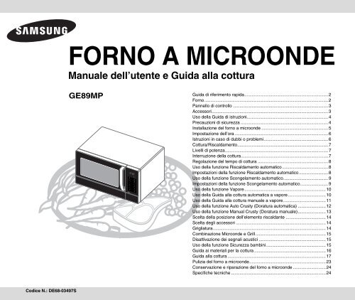 Samsung GE89MP-S - User Manual_1.54 MB, pdf, ITALIAN