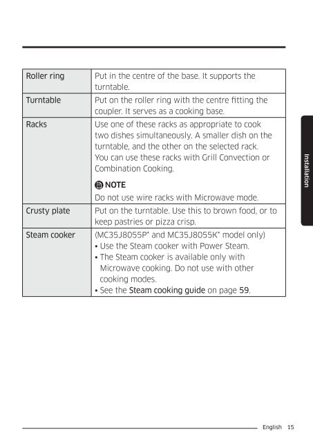 Samsung Combinato MC35J8055CK - User Manual_6.76 MB, pdf, ENGLISH