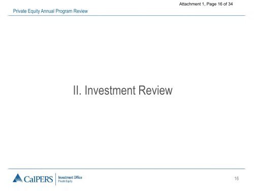 Private Equity Annual Program Review