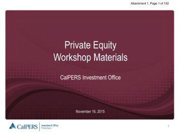 Private Equity Workshop Materials