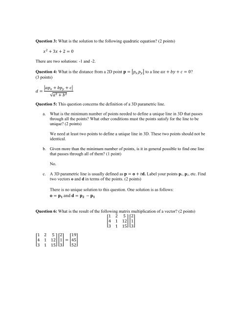 CS 447/547 Computer Graphics Homework 1 Solutions