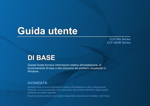 Samsung Stampante Laser a colori CLP-360 (18 / 4 ppm) - User Manual_9.97 MB, pdf, ITALIAN