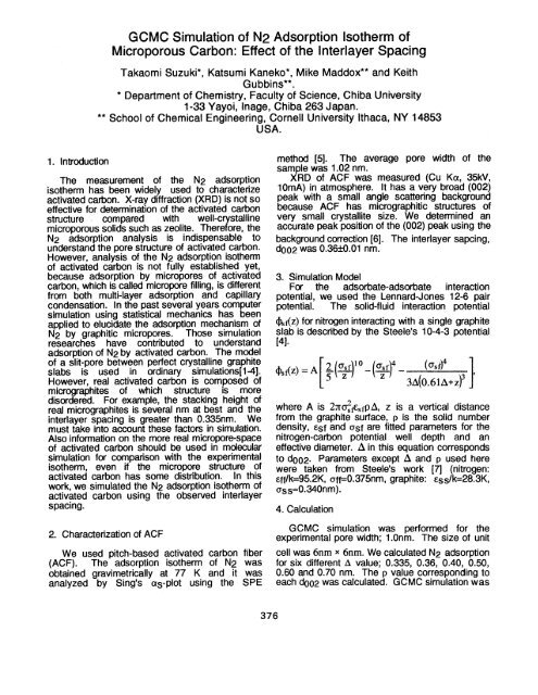 1995: GCMC Simulation of N2 Adsorption Isotherm of Microporous ...