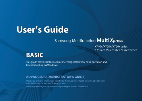 Samsung Multifunzione b/n MultiXpress K7600LX (A3) (60ppm) - User Manual_36.16 MB, pdf, ENGLISH