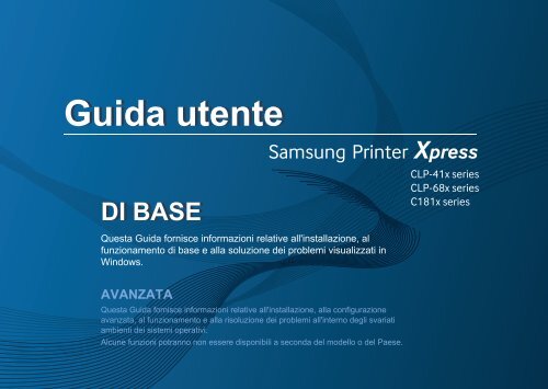 Samsung Stampante Laser a colori Xpress C1810W (18 / 18 ppm) - User  Manual_45.49 MB, pdf, ITALIAN
