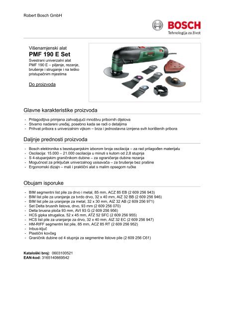 PMF 190 E Set