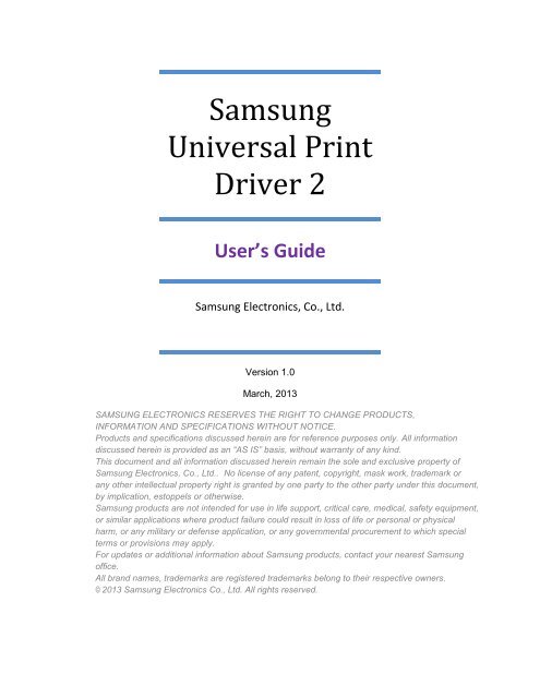 Samsung Ml 1630 Universal Print Driver Guide 0 91 Mb Pdf English