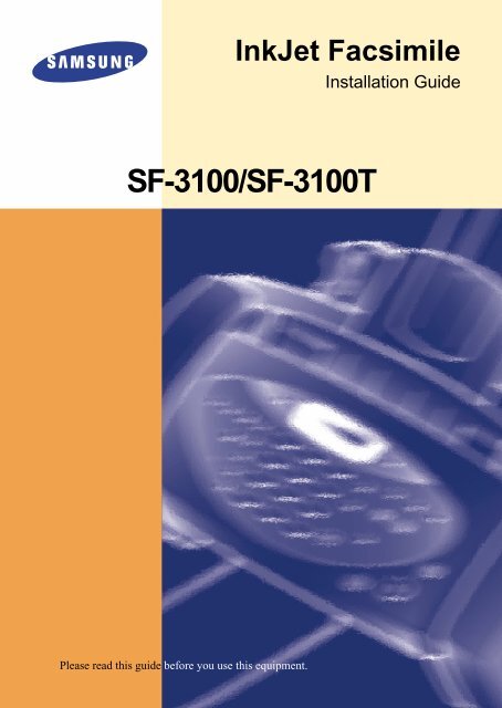 Samsung SF-3100I - User Manual_2.42 MB, pdf, ENGLISH