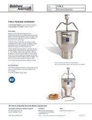 TYPE K Pancake Dispenser TYPE K PANCAKE DISPENSER