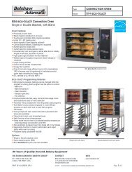BX Ecotouch Convection Oven CONVECTION OVEN - Belshaw ...