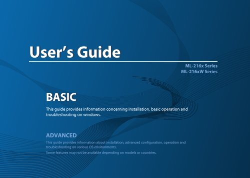 Samsung Ml 2165 User Manual 8 18 Mb Pdf English