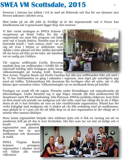 SWEA Philadelphia e-Blad: Höst 2015