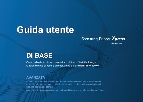 Samsung Stampante Laser a colori Xpress C410W (18 / 4 ppm) - User  Manual_26.58 MB, pdf, ITALIAN
