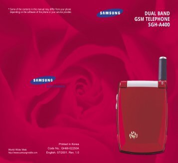 Samsung SGH-A400 - User Manual_1.34 MB, pdf, ENGLISH