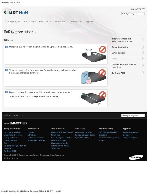 Samsung SN-208BB - User Manual_1.4 MB, pdf, ENGLISH