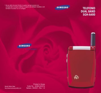 Samsung SGH-A400 - User Manual_0.75 MB, pdf, ITALIAN
