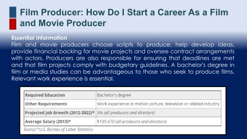 Film Producer How Do I Start A Career As A Film And Movie Producer