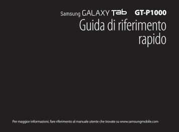 Samsung Galaxy Tab (7.0, 3G) - Quick Guide(Orange)_0.74 MB, pdf, ITALIAN(SWISS)