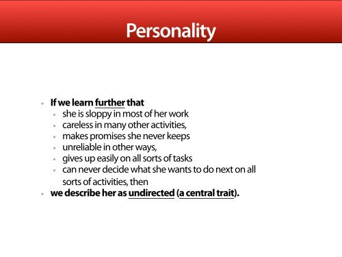 Are personality traits important? - People