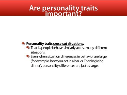 Are personality traits important? - People