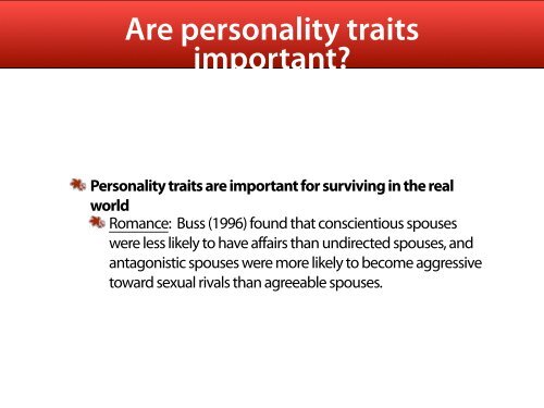 Are personality traits important? - People