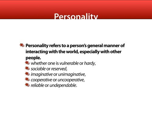 Are personality traits important? - People