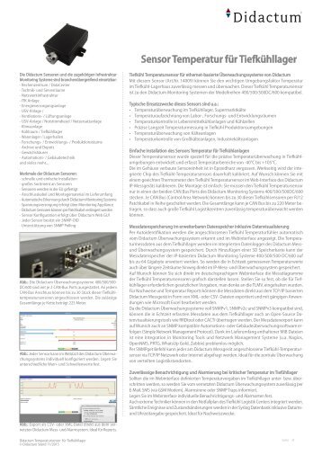 IP-Sensor für Temperaturmessung im Tiefkühllager