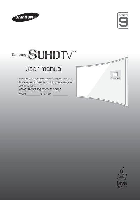 Samsung TV 48&quot; SUHD 4K Curvo Smart JS9000 Serie 9 - Quick Guide_11.67 MB, pdf, ENGLISH, GERMAN, ITALIAN