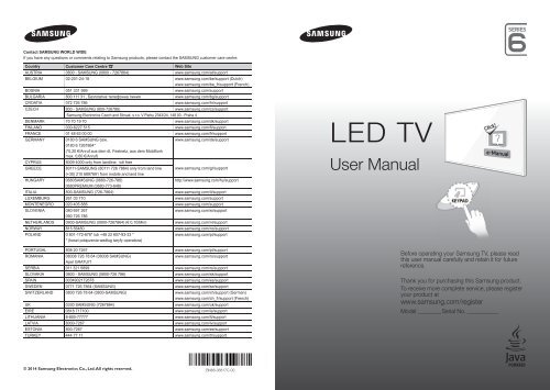 Samsung TV 40&quot; Full HD Flat Smart H6400 Serie 6 - Quick Guide_13.41 MB, pdf, ENGLISH, GERMAN, ITALIAN
