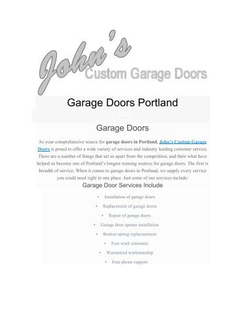 Garage doors Portland